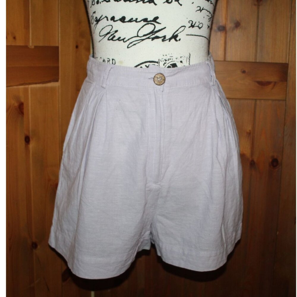 Zara Linen Blend Shorts Lilac Size S